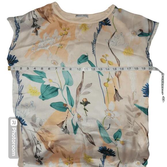 Women's Zara Floral Blouse - Size S - Peach - Picture 5 of 7